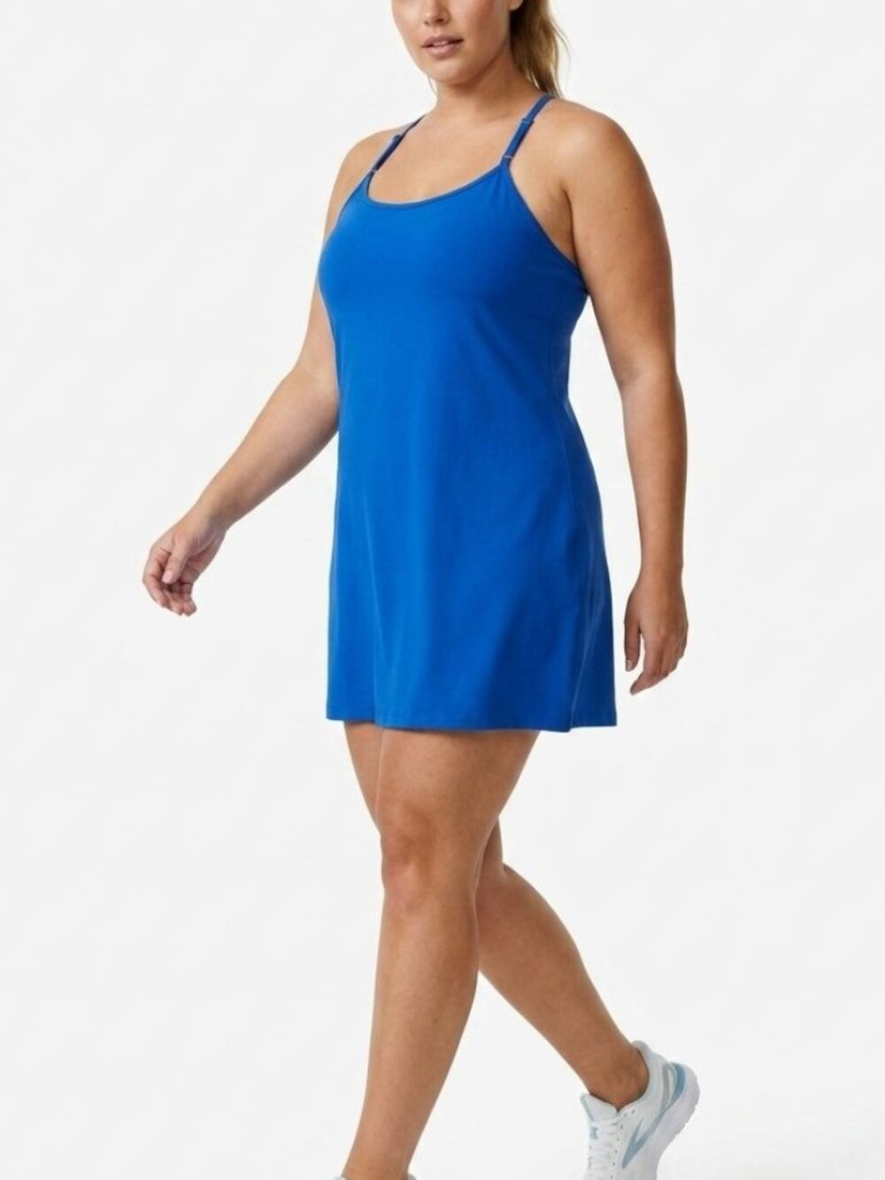 All In Motion Women’s XL Blue Exercise Dress Built-in Shorts Pockets Racerback